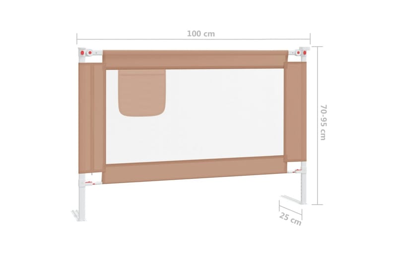 sengehest 100x25 cm stof gråbrun - Gråbrun - Børneseng & juniorseng - Sengehest