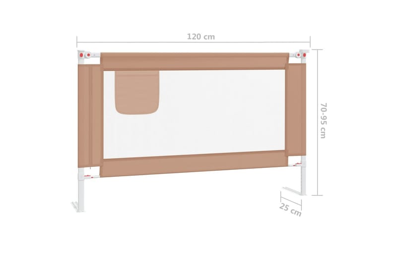 sengehest 120x25 cm stof gråbrun - Gråbrun - Møbler - Børnemøbler - Børneseng & juniorseng