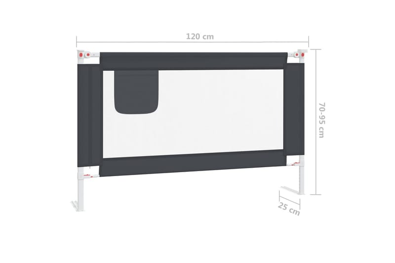 sengehest 120x25 cm stof mørkegrå - Grå - Børneseng & juniorseng - Sengehest