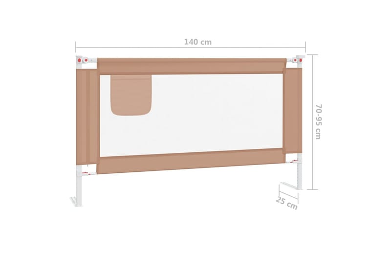 sengehest 140x25 cm stof gråbrun - Gråbrun - Møbler - Børnemøbler - Børneseng & juniorseng