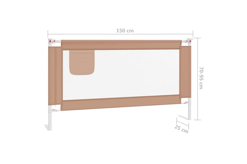 sengehest 150x25 cm stof gråbrun - Gråbrun - Møbler - Børnemøbler - Børneseng & juniorseng