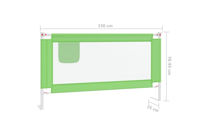 sengehest 150x25 cm stof grøn - Grøn - Møbler - Børnemøbler - Børneseng & juniorseng