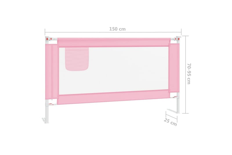 sengehest 150x25 cm stof lyserød - Lyserød - Møbler - Børnemøbler - Børneseng & juniorseng