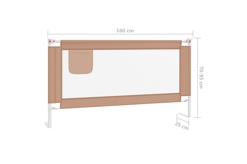 sengehest 160x25 cm stof gråbrun - Gråbrun - Børneseng & juniorseng - Sengehest