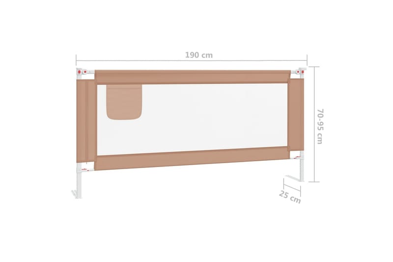 sengehest 190x25 cm stof gråbrun - Gråbrun - Børneseng & juniorseng - Sengehest