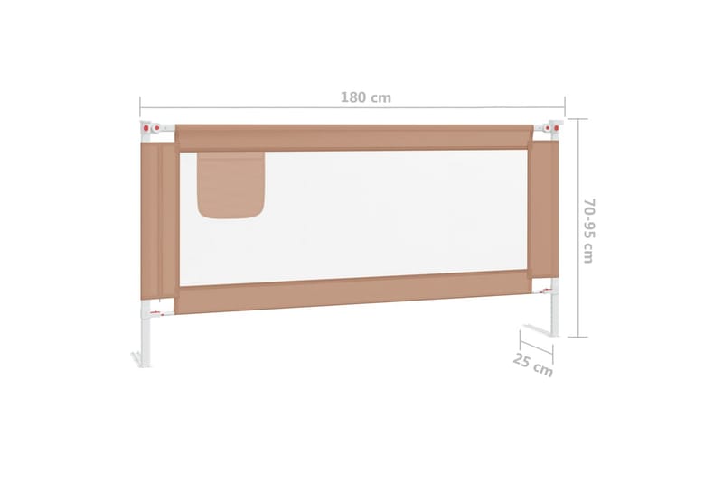 sengehest til børneseng 180x25 cm stof gråbrun - Gråbrun - Børneseng & juniorseng - Sengehest