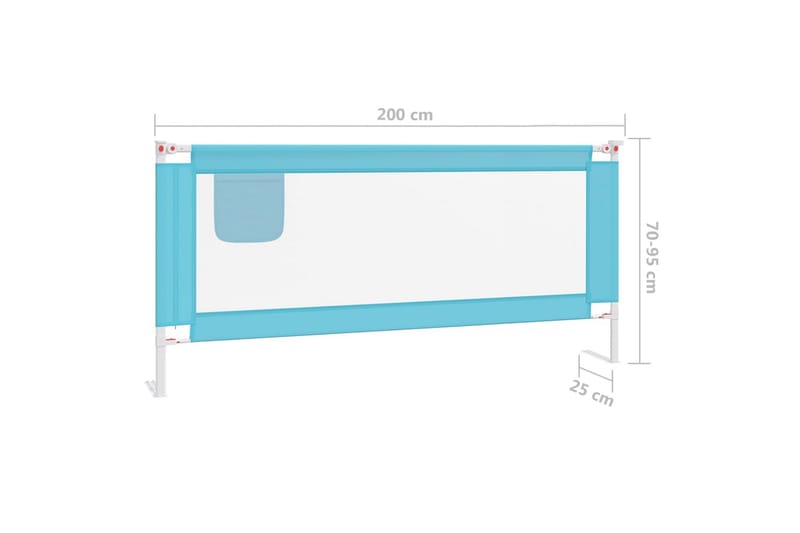 sengehest til børneseng 200x25 cm stof blå - Blå - Møbler - Børnemøbler - Børneseng & juniorseng