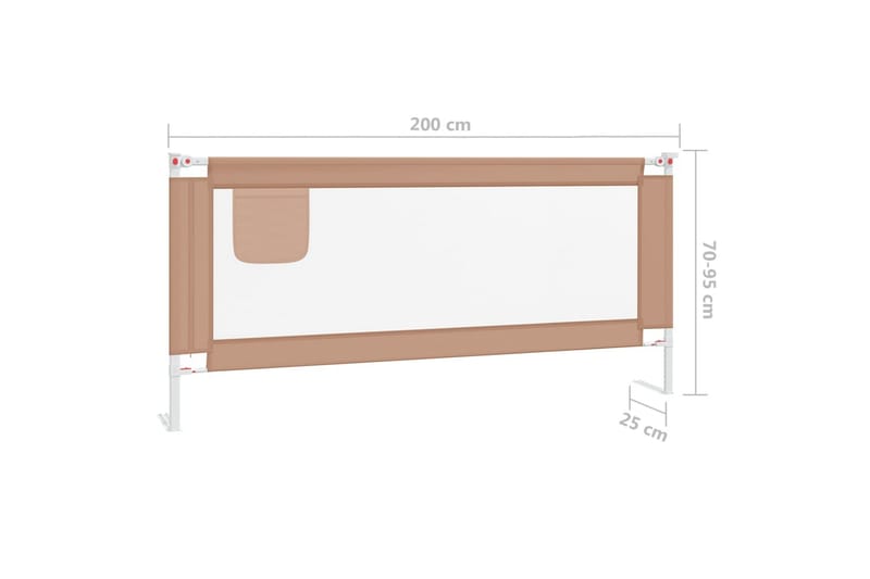 sengehest til børneseng 200x25 cm stof gråbrun - Gråbrun - Børneseng & juniorseng - Sengehest