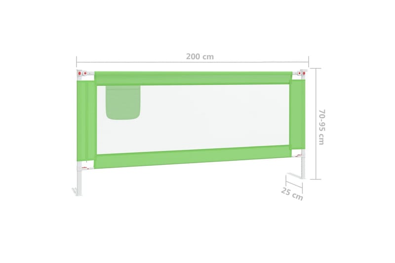 sengehest til børneseng 200x25 cm stof grøn - Grøn - Børneseng & juniorseng - Sengehest