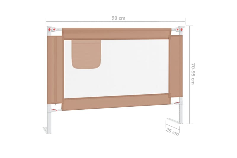 sengehest til børneseng 90x25 cm stof gråbrun - Gråbrun - Børneseng & juniorseng - Sengehest