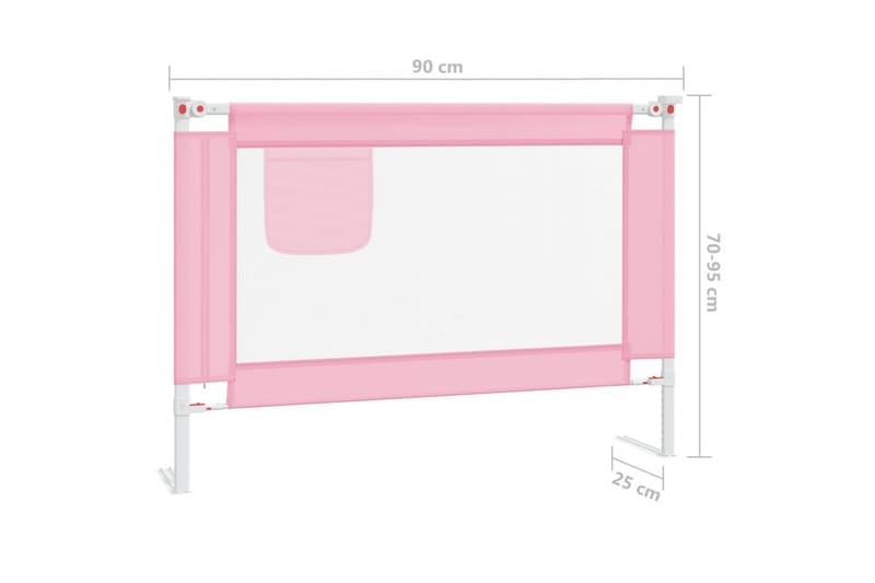 sengehest til børneseng 90x25 cm stof lyserød - Lyserød - Møbler - Børnemøbler - Børneseng & juniorseng