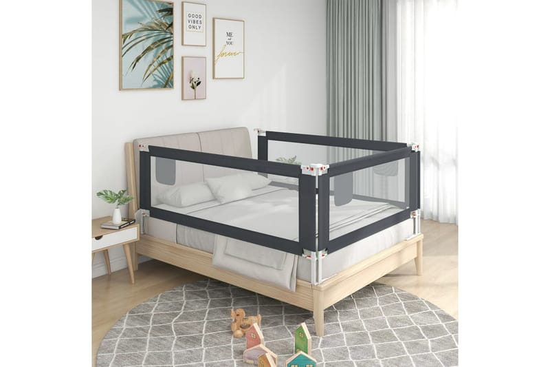 sengehest til børneseng 90x25 cm stof mørkegrå - Grå - Møbler - Børnemøbler - Børneseng & juniorseng