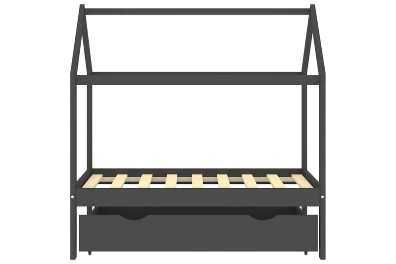 sengestel til børn + skuffe 70x140 cm massivt fyrretræ - Grå - Børneseng & juniorseng - Enkeltseng barn