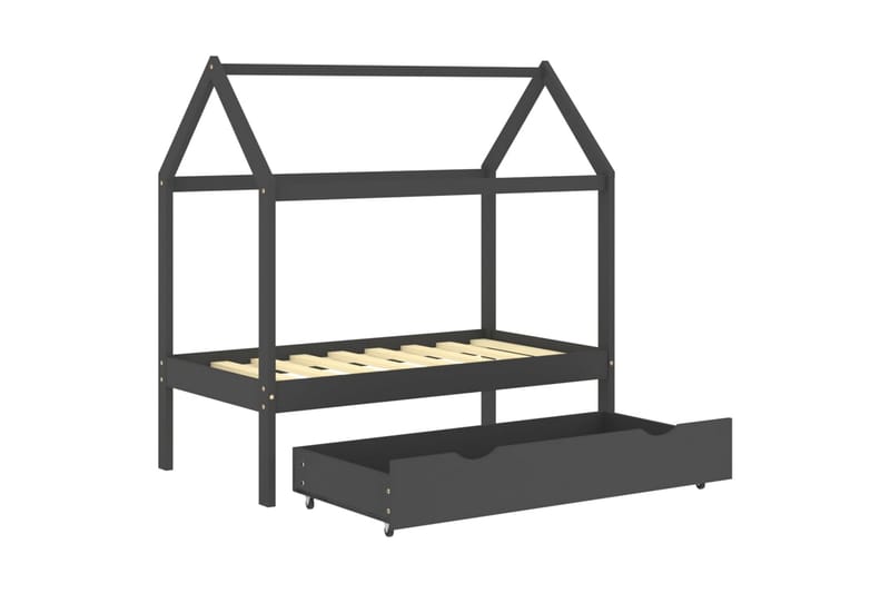 sengestel til børn + skuffe 70x140 cm massivt fyrretræ - Grå - Møbler - Børnemøbler - Børneseng & juniorseng