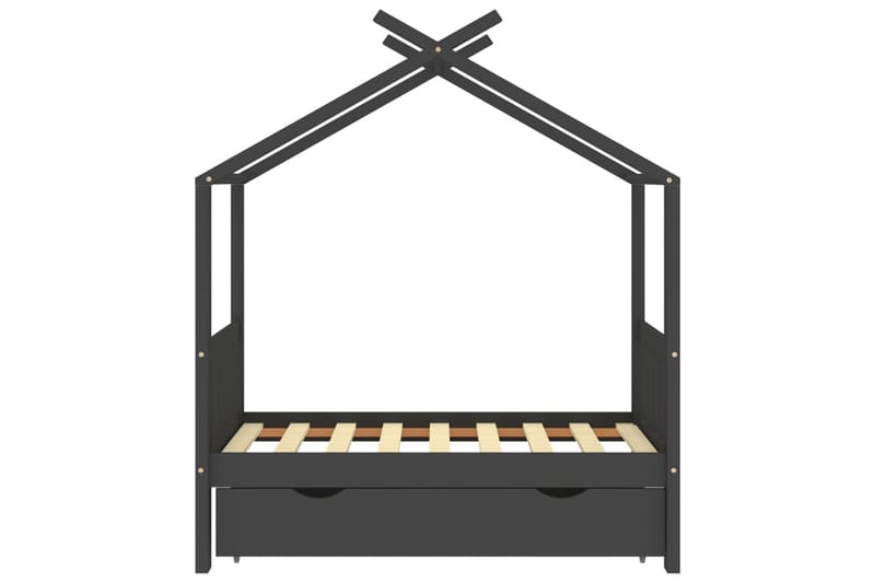sengestel til børn + skuffe 70x140 cm massivt fyrretræ - Grå - Møbler - Børnemøbler - Børneseng & juniorseng