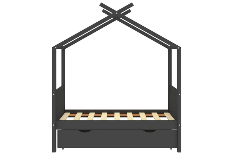 sengestel til børn + skuffe 70x140 cm massivt fyrretræ - Grå - Børneseng & juniorseng - Enkeltseng barn