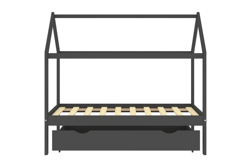 sengestel til børn + skuffe 80x160 cm massivt fyrretræ - Grå - Møbler - Børnemøbler - Børneseng & juniorseng