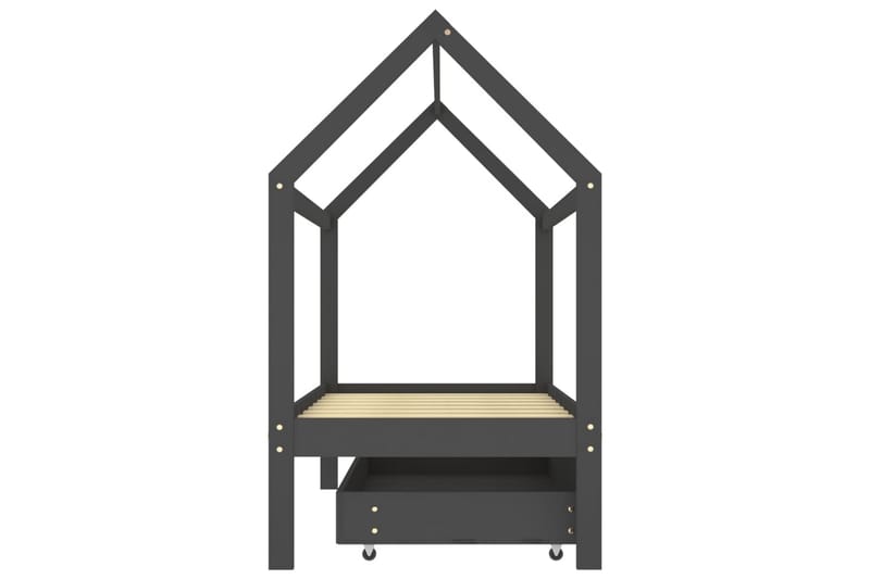 sengestel til børn + skuffe 80x160 cm massivt fyrretræ - Grå - Børneseng & juniorseng - Enkeltseng barn
