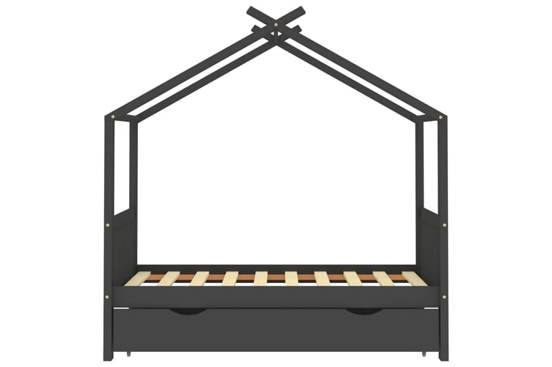 sengestel til børn + skuffe 80x160 cm massivt fyrretræ - Grå - Møbler - Børnemøbler - Børneseng & juniorseng