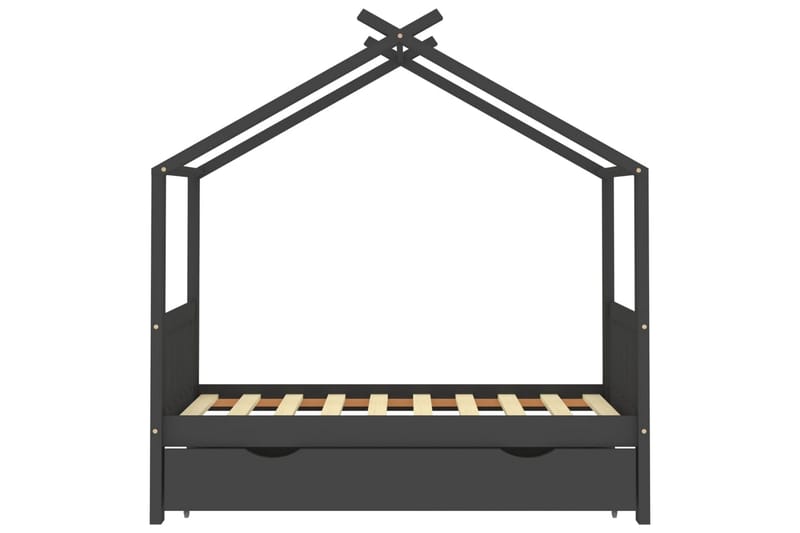 sengestel til børn + skuffe 80x160 cm massivt fyrretræ - Grå - Børneseng & juniorseng - Enkeltseng barn