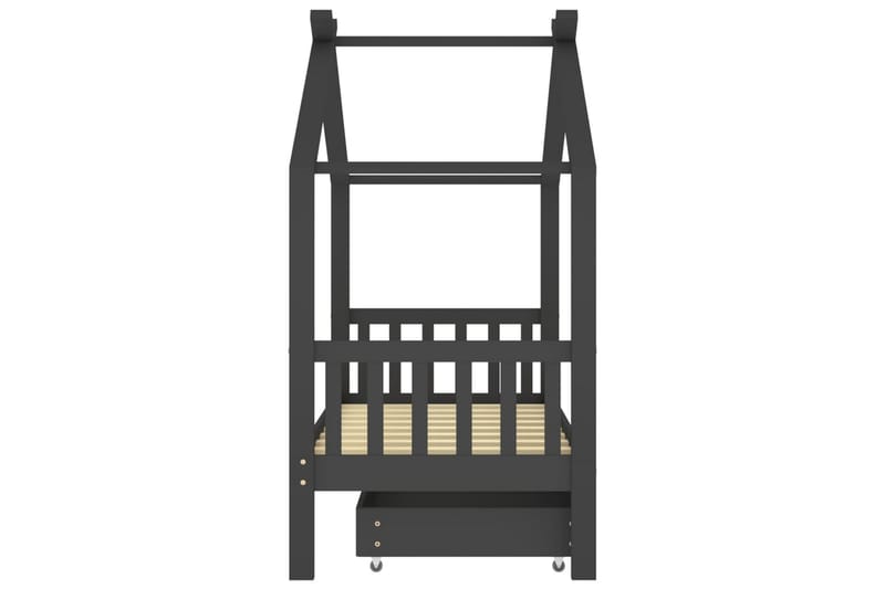 sengestel til børn + skuffe 80x160 cm massivt fyrretræ - Grå - Børneseng & juniorseng - Enkeltseng barn