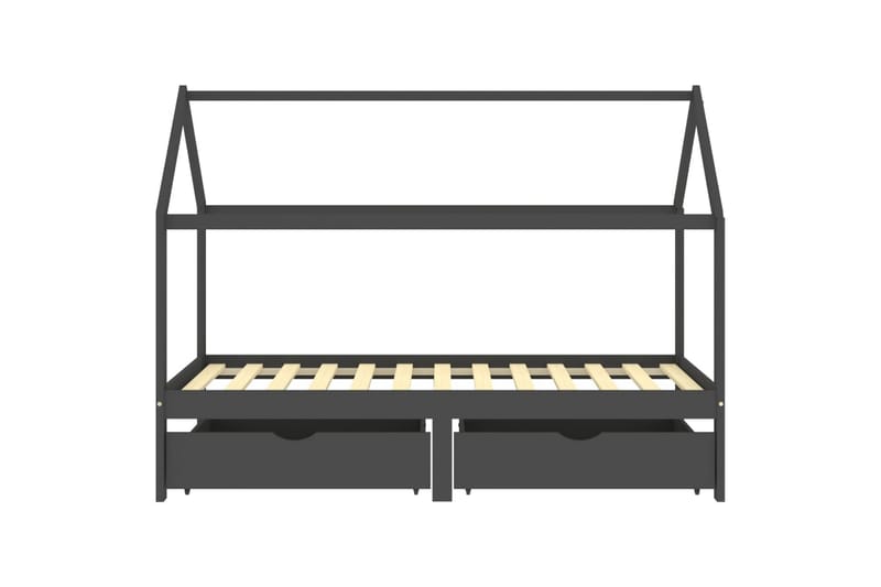 sengestel til børn + skuffer 90x200 cm massiv fyrretræ - Grå - Møbler - Børnemøbler - Børneseng & juniorseng