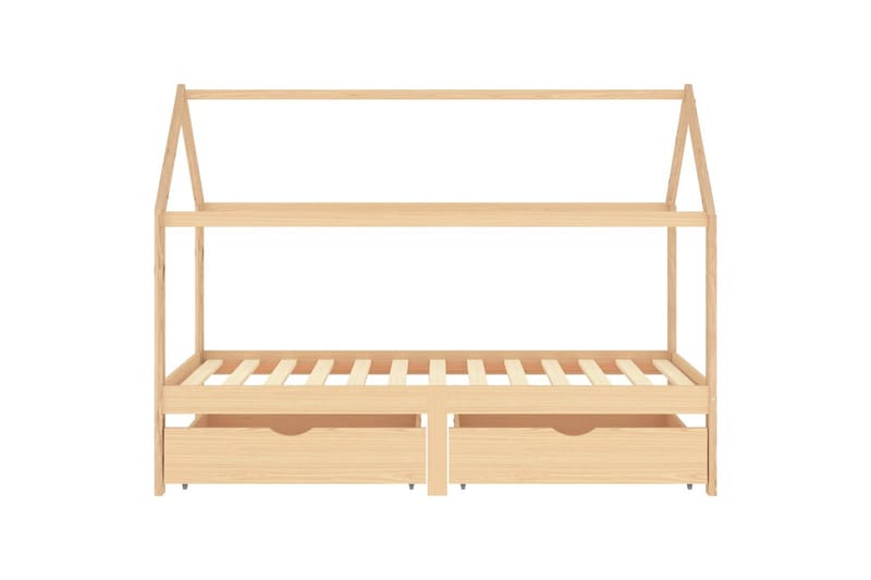 sengestel til børn med skuffer 90x200 cm massivt fyrretræ - Brun - Møbler - Børnemøbler - Børneseng & juniorseng