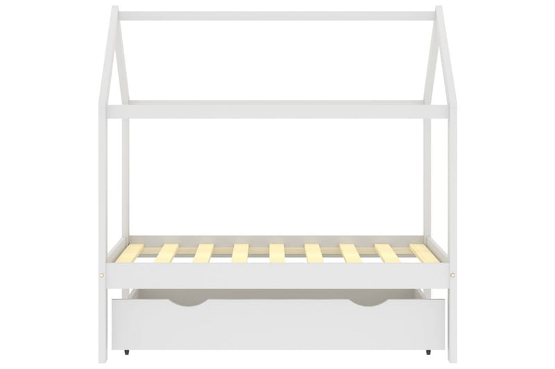 sengestel til børneseng 70x140 cm med skuffe fyrretræ hvid - Hvid - Møbler - Børnemøbler - Børneseng & juniorseng
