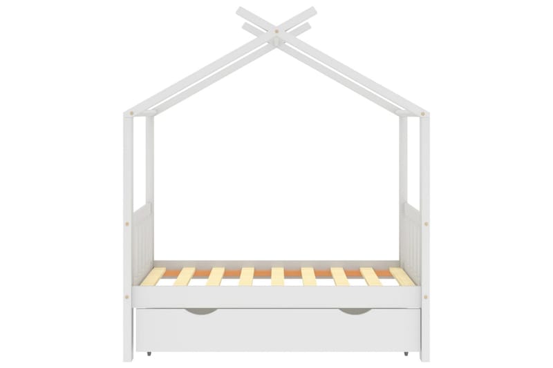 sengestel til børneseng 70x140 cm med skuffe fyrretræ hvid - Hvid - Møbler - Børnemøbler - Børneseng & juniorseng