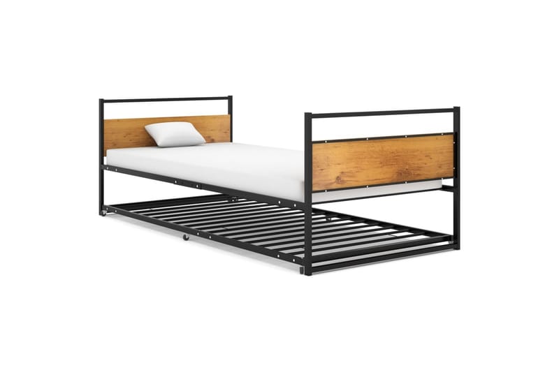 sengestel til udtræksseng 90x200 cm metal sort - Sort - Møbler - Børnemøbler - Børneseng & juniorseng