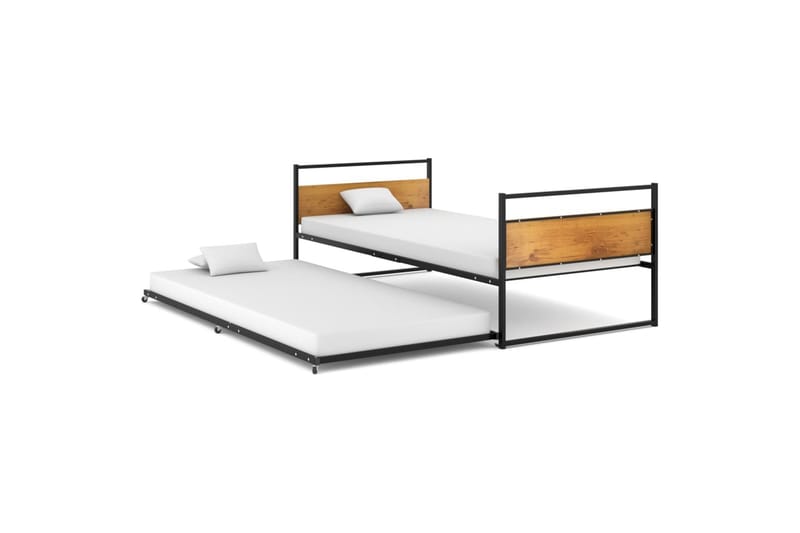 sengestel til udtræksseng 90x200 cm metal sort - Sort - Møbler - Børnemøbler - Børneseng & juniorseng