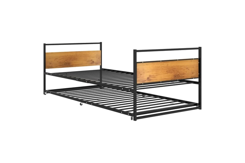 sengestel til udtræksseng 90x200 cm metal sort - Sort - Møbler - Børnemøbler - Børneseng & juniorseng