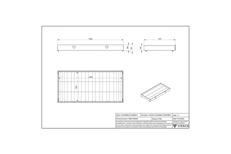 Skuffe til HouseBed Amori Hvid - Møbler - Børnemøbler - Børneseng & juniorseng - Husseng
