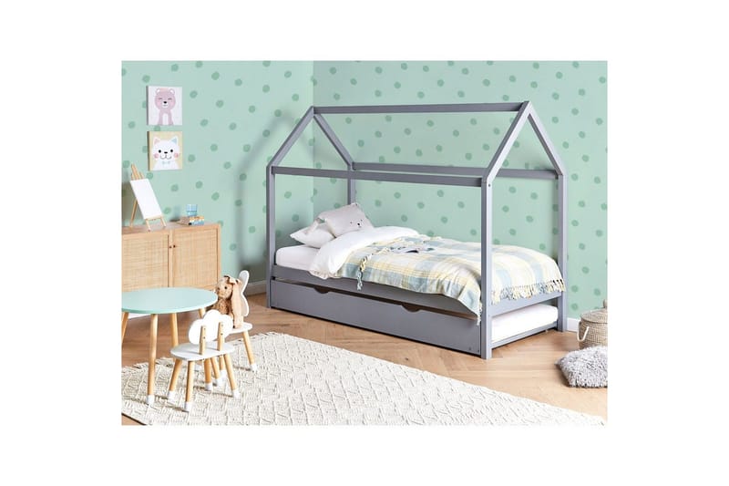 Udtrækkelig børneseng Crillon - Grå - Møbler - Børnemøbler - Børneseng & juniorseng - Husseng