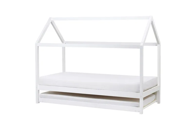 Udtrækkelig børneseng Crillon - Hvid - Møbler - Børnemøbler - Børneseng & juniorseng - Husseng
