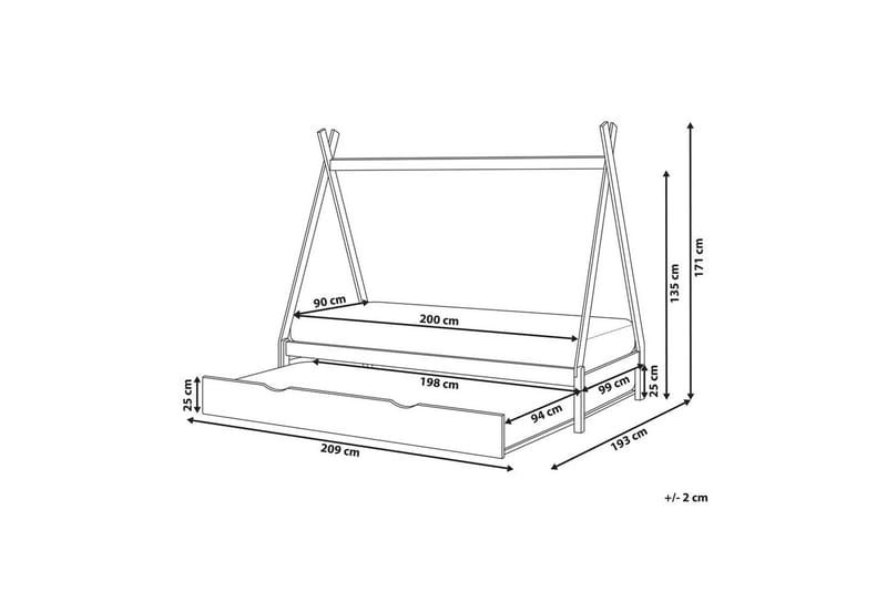 Udtrækkelig børneseng Talmontiers - Grå - Møbler - Børnemøbler - Børneseng & juniorseng - Husseng