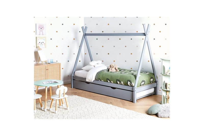 Udtrækkelig børneseng Talmontiers - Grå - Møbler - Børnemøbler - Børneseng & juniorseng - Husseng