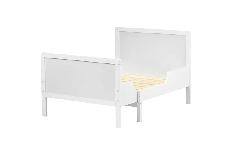 Udtrækkelig småbørnsseng Montigny - Hvid - Møbler - Børnemøbler - Børneseng & juniorseng - Vokseseng