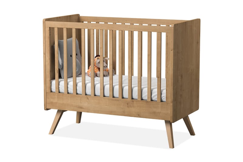 Vintage Tremmeseng 60x120 cm Træ/Natur - VOX - Møbler - Børnemøbler - Børneseng & juniorseng - Tremmeseng