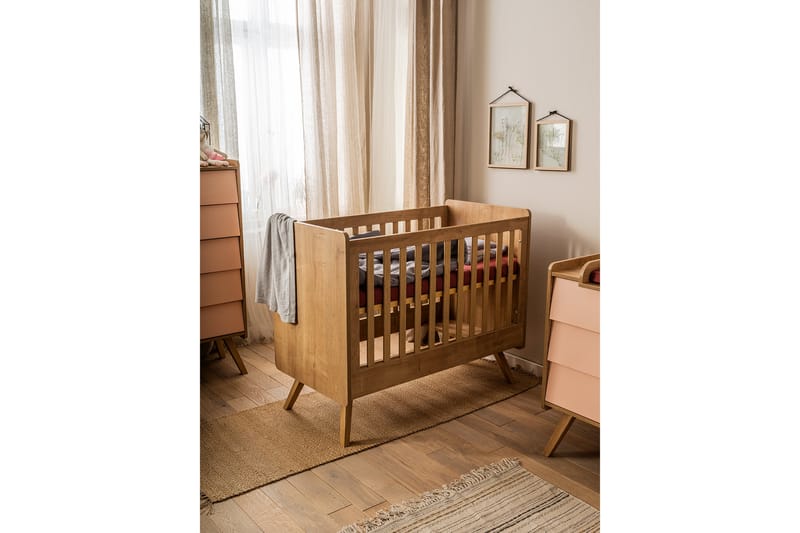 Vintage Tremmeseng 60x120 cm Træ/Natur - VOX - Møbler - Børnemøbler - Børneseng & juniorseng - Tremmeseng