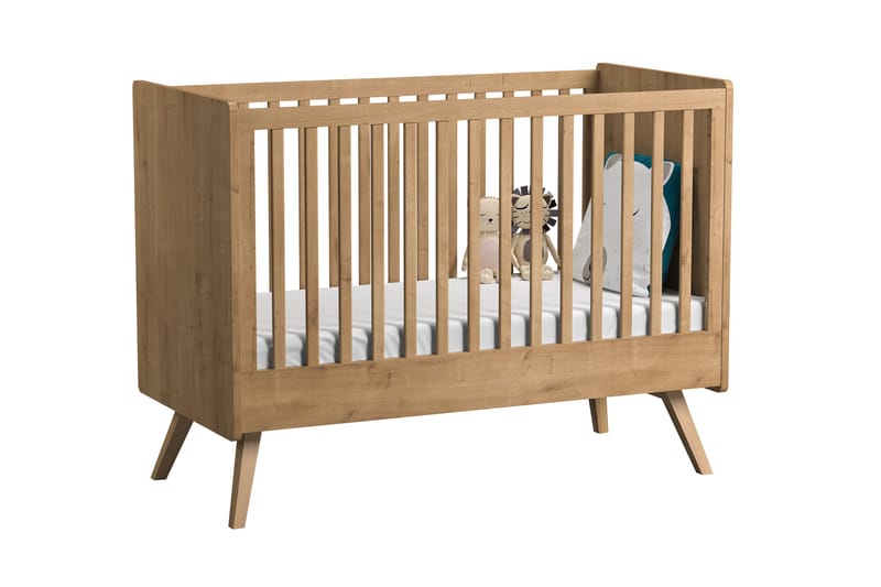 Vintage Tremmeseng 70x140 cm Træ/Natur - VOX - Møbler - Børnemøbler - Børneseng & juniorseng - Tremmeseng