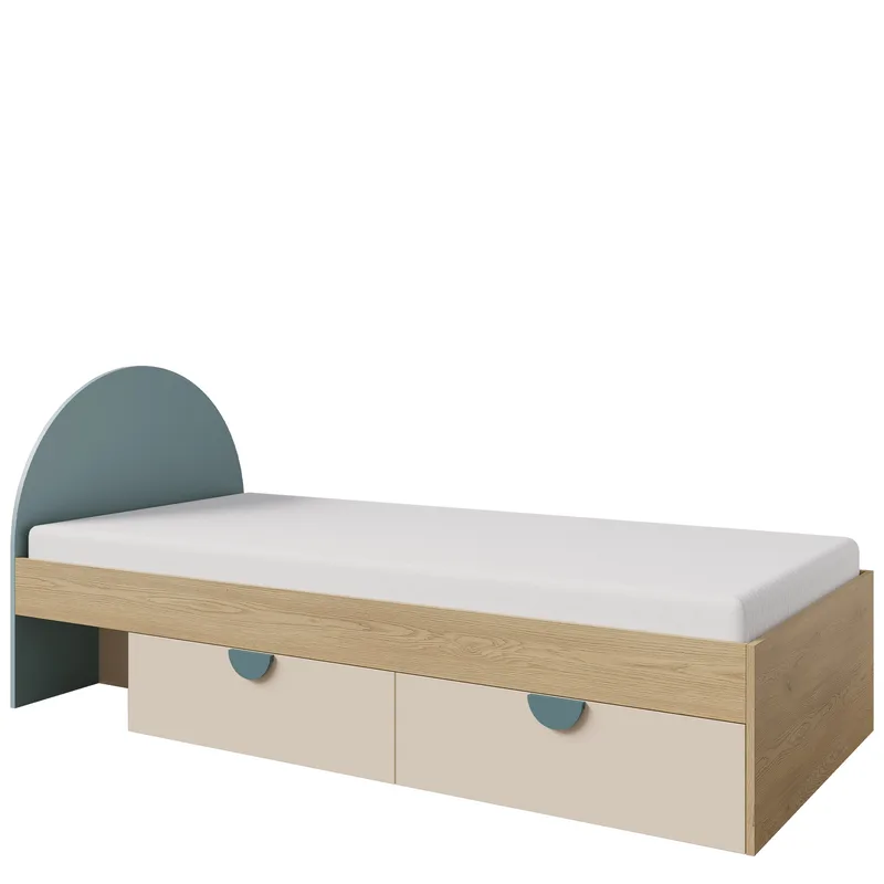 Zarek Juniorseng 90x200 cm, Brun, blå og beige