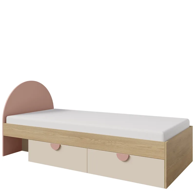 Zarek Juniorseng 90x200 cm, Brun, pink og beige