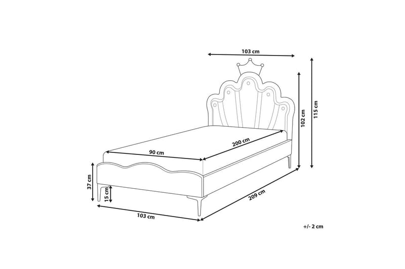 Børneseng Rubian - Hvid, Sort - Møbler - Børnemøbler - Børneseng & juniorseng