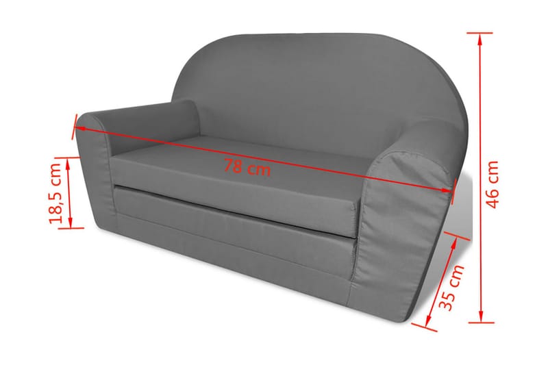Udfoldelig Børnesofastol Grå - Grå - Møbler - Børnemøbler - Børnesofa