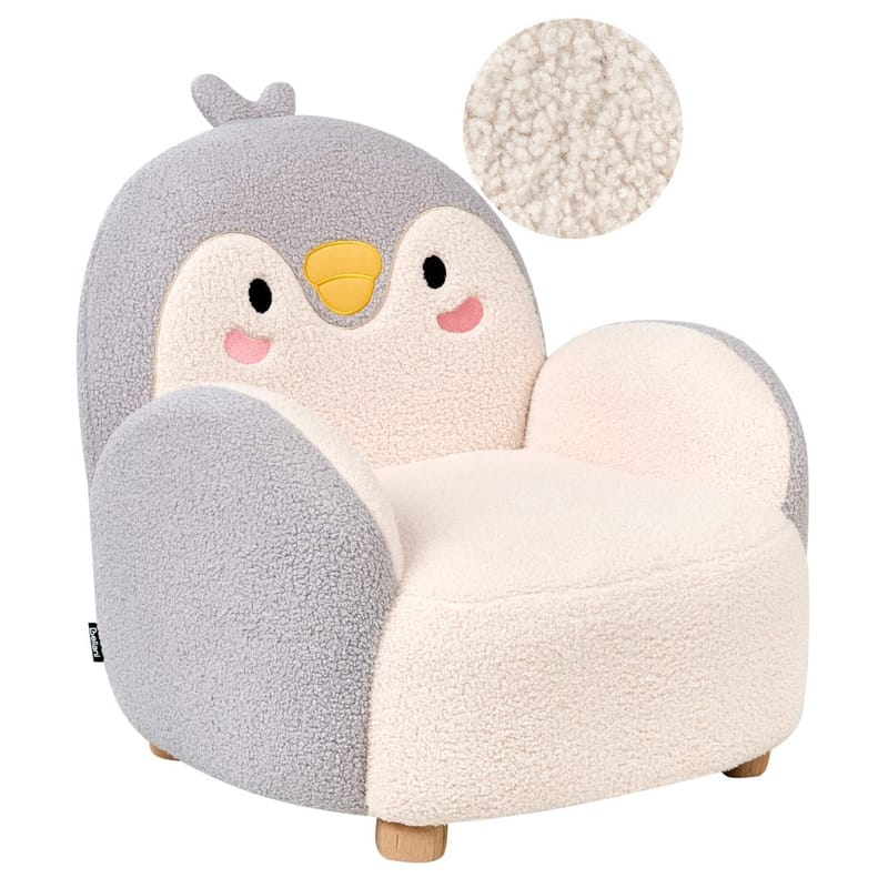 Børnelænestol Hervik, Grå, hvid, brun/50x55x60