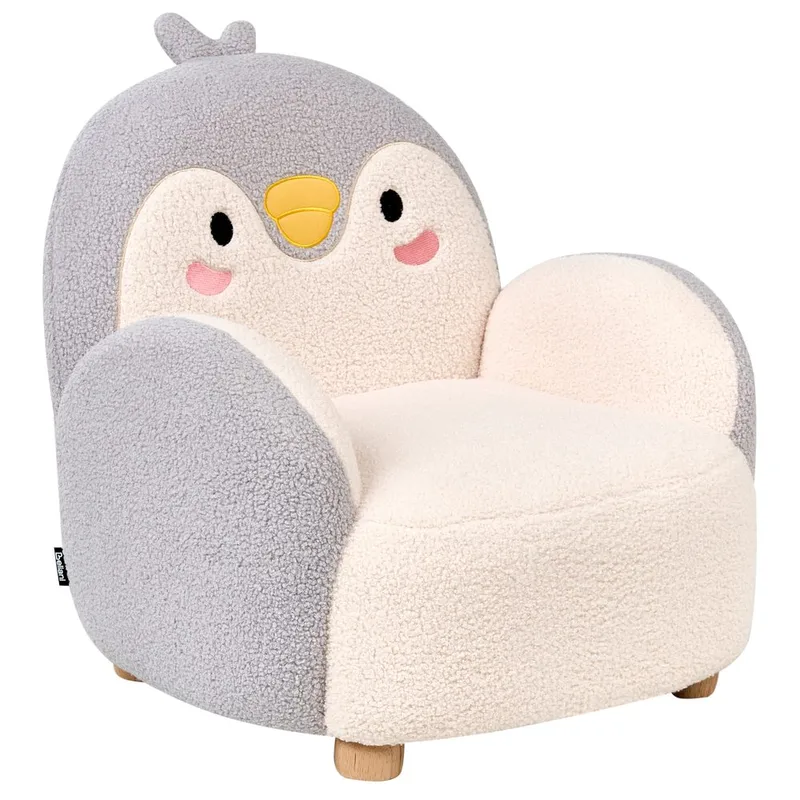 Børnelænestol Hervik - Grå, hvid, brun/50x55x60 - Møbler - Børnemøbler - Børnestol - Børne lænestol