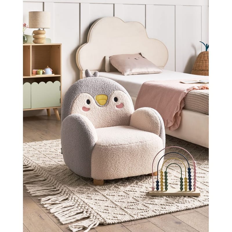 Børnelænestol Hervik - Grå, hvid, brun/50x55x60 - Møbler - Børnemøbler - Børnestol - Børne lænestol