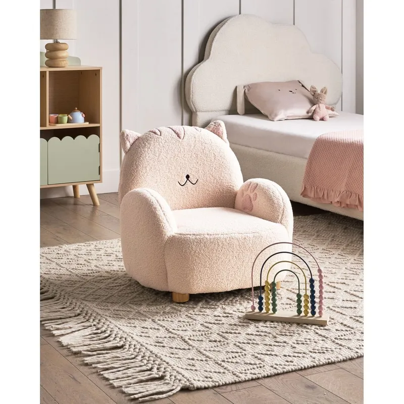 Børnelænestol Zoar - Hvid, brun - Møbler - Børnemøbler - Børnestol - Børne lænestol