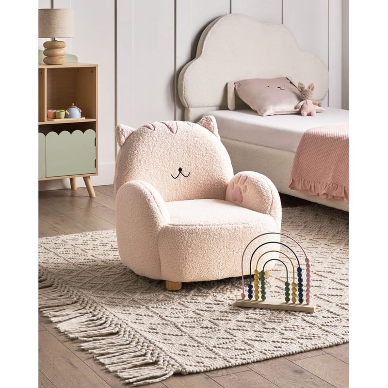 Børnelænestol Zoar - Hvid, brun - Møbler - Børnemøbler - Børnestol - Børne lænestol